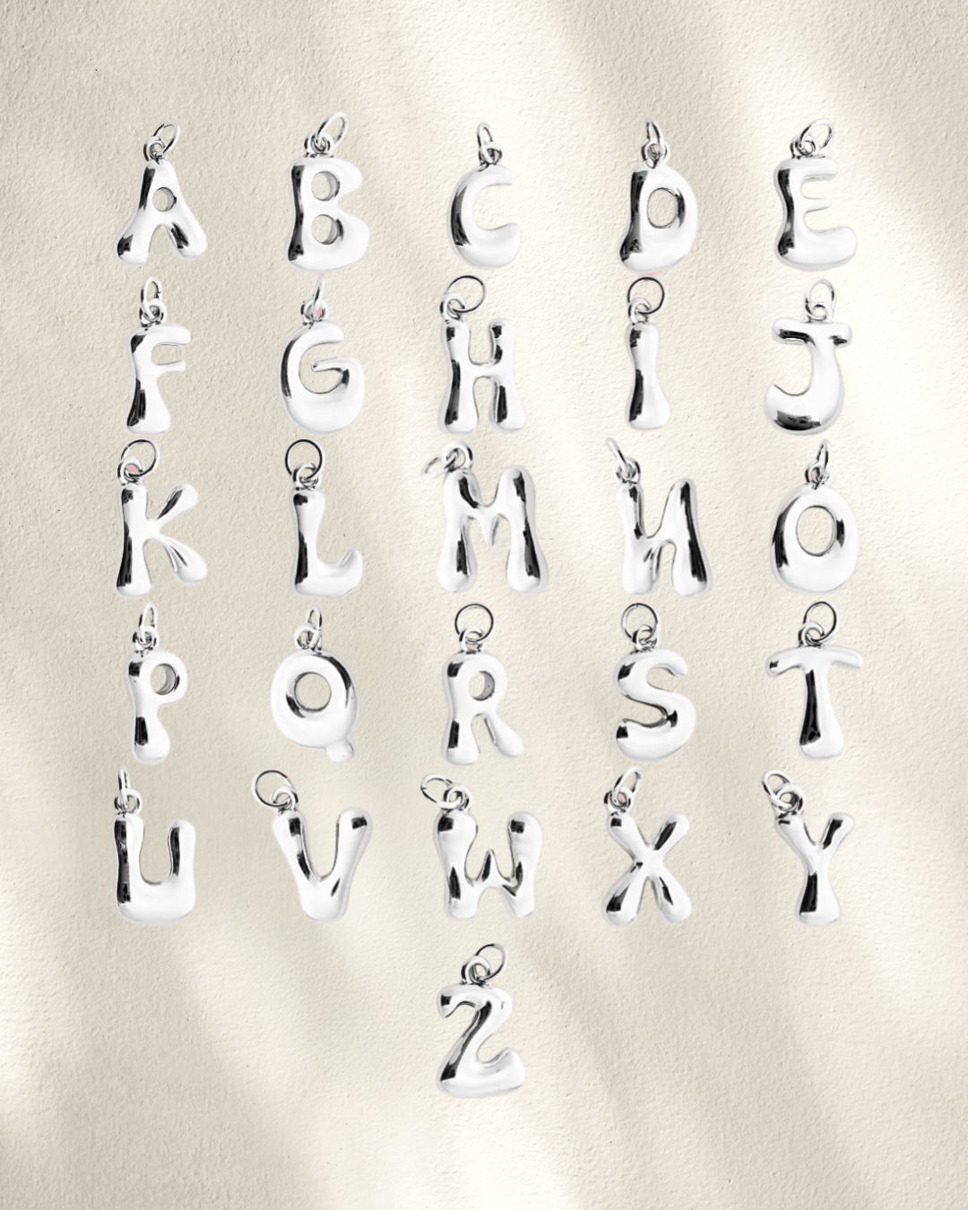 Bubble Letter Charms